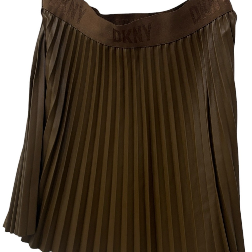 DKNY Chocolate Brown A-Line Pleated Skirt - Picture 5 of 6